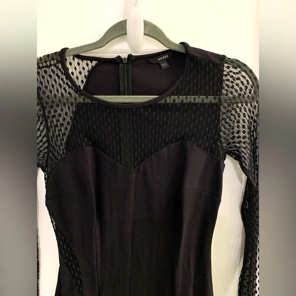 GUESS β’ Cocktail-hour Black Lace Mini Dress - Picture 3 of 6